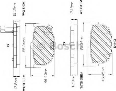 BOSCH F 03B 150 008 - Тормозные колодки, дисковые, комплект unicars.by