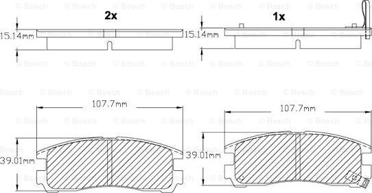 BOSCH F 03B 150 003 - Тормозные колодки, дисковые, комплект unicars.by