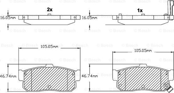 BOSCH F 03B 150 019 - Тормозные колодки, дисковые, комплект unicars.by