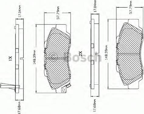 BOSCH F 03B 150 016 - Тормозные колодки, дисковые, комплект unicars.by