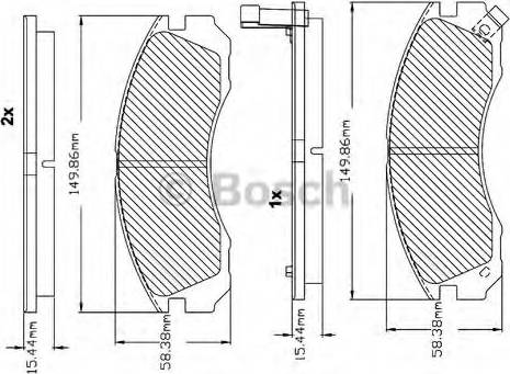 BOSCH F 03B 150 017 - Тормозные колодки, дисковые, комплект unicars.by