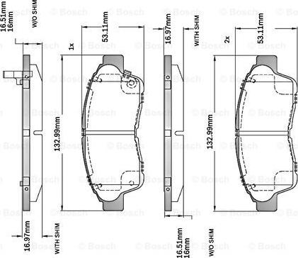 BOSCH F 03B 150 023 - Тормозные колодки, дисковые, комплект unicars.by