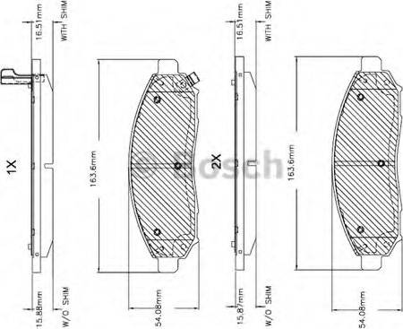 BOSCH F 03B 150 151 - Тормозные колодки, дисковые, комплект unicars.by