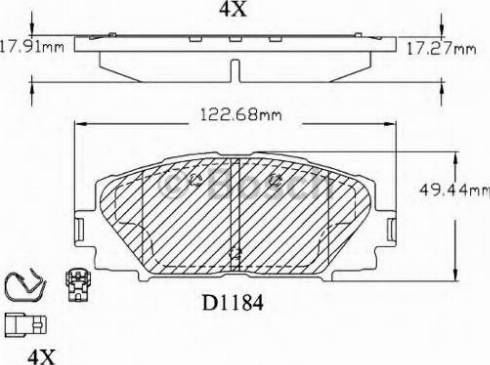 BOSCH F 03B 150 166 - Тормозные колодки, дисковые, комплект unicars.by