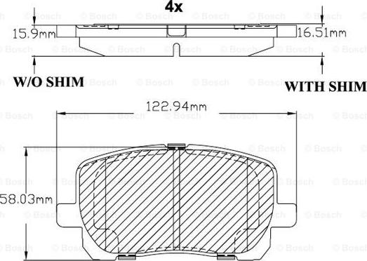 BOSCH F 03B 150 105 - Тормозные колодки, дисковые, комплект unicars.by