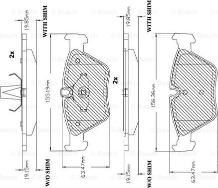 BOSCH F 03B 150 112 - Тормозные колодки, дисковые, комплект unicars.by