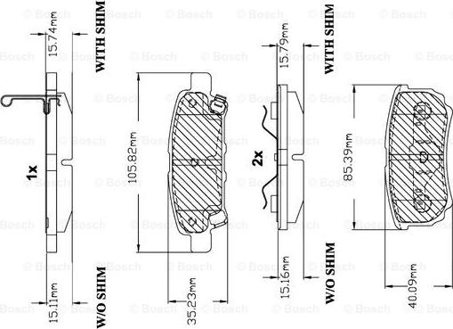 BOSCH F 03B 150 139 - Тормозные колодки, дисковые, комплект unicars.by