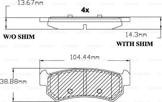 BOSCH F 03B 150 138 - Тормозные колодки, дисковые, комплект unicars.by