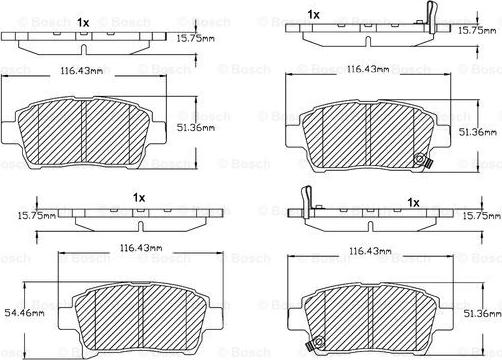 BOSCH F 03B 150 126 - Тормозные колодки, дисковые, комплект unicars.by