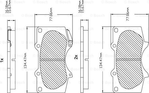 BOSCH F 03B 150 123 - Тормозные колодки, дисковые, комплект unicars.by