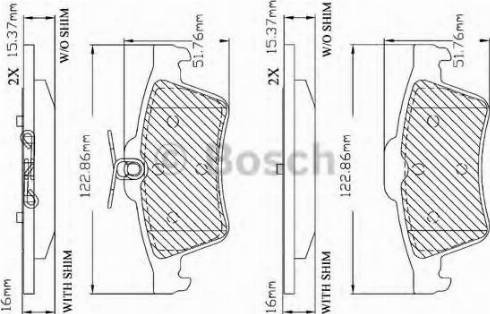 BOSCH F 03B 150 360 - Тормозные колодки, дисковые, комплект unicars.by