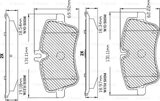 BOSCH F 03B 150 306 - Тормозные колодки, дисковые, комплект unicars.by