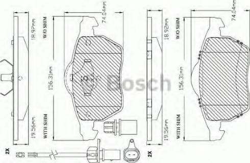 BOSCH F 03B 150 297 - Тормозные колодки, дисковые, комплект unicars.by