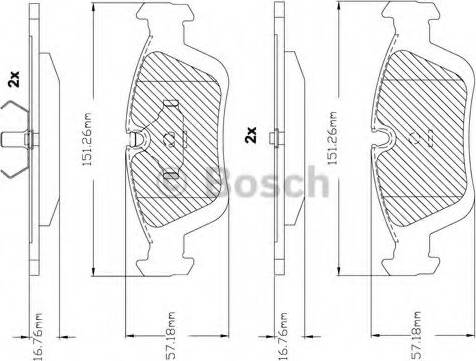 BOSCH F 03B 150 243 - Тормозные колодки, дисковые, комплект unicars.by