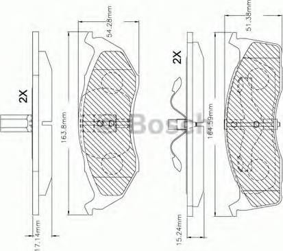 BOSCH F 03B 150 250 - Тормозные колодки, дисковые, комплект unicars.by