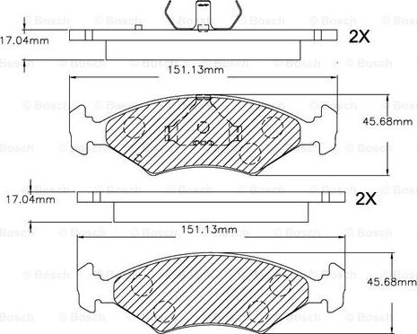 BOSCH F 03B 150 253 - Тормозные колодки, дисковые, комплект unicars.by