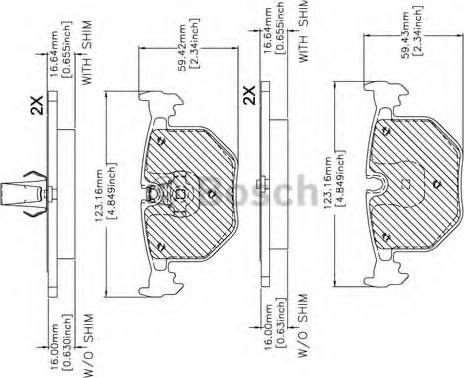 BOSCH F 03B 150 262 - Тормозные колодки, дисковые, комплект unicars.by