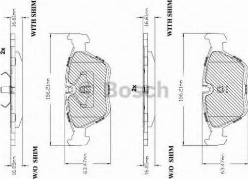 BOSCH F 03B 150 227 - Тормозные колодки, дисковые, комплект unicars.by