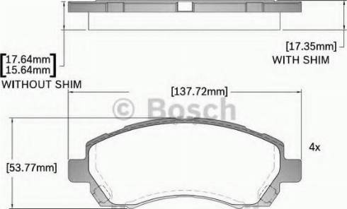 BOSCH F 03B 150 274 - Тормозные колодки, дисковые, комплект unicars.by