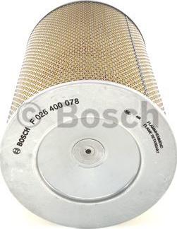 BOSCH F 026 400 078 - Воздушный фильтр, двигатель unicars.by