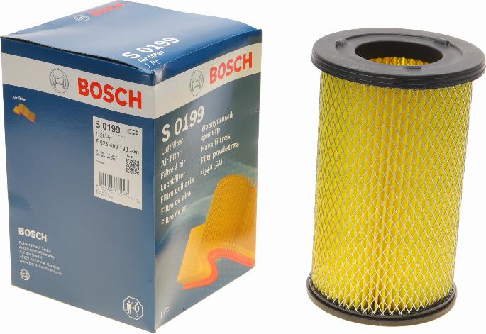 BOSCH F 026 400 199 - Воздушный фильтр, двигатель unicars.by