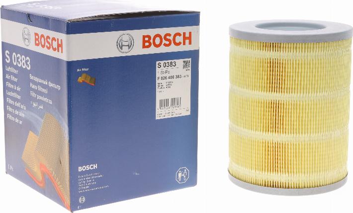 BOSCH F 026 400 383 - Воздушный фильтр, двигатель unicars.by