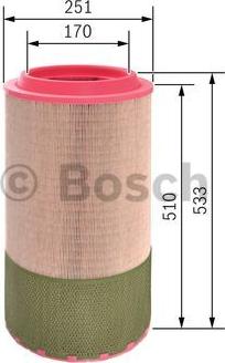 BOSCH F 026 400 327 - Воздушный фильтр, двигатель unicars.by