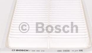 BOSCH F 026 400 218 - Воздушный фильтр, двигатель unicars.by