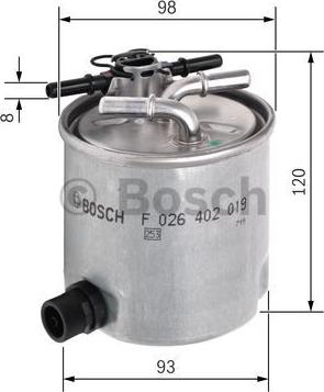 BOSCH F 026 402 019 - Топливный фильтр unicars.by