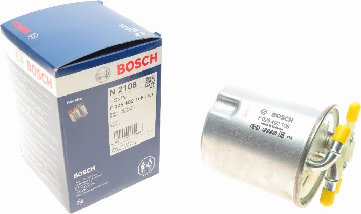 BOSCH F 026 402 108 - Топливный фильтр unicars.by