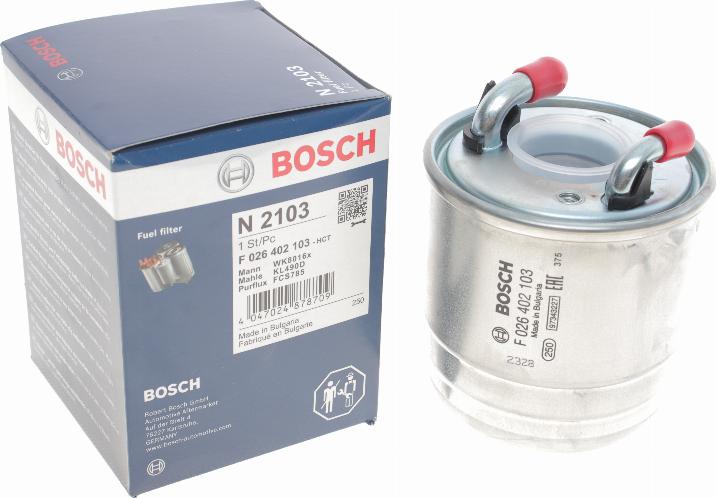 BOSCH F 026 402 103 - Топливный фильтр unicars.by