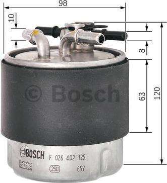 BOSCH F 026 402 125 - Топливный фильтр unicars.by