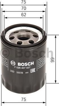 BOSCH F 026 407 027 - Масляный фильтр unicars.by