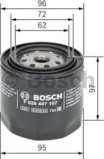 BOSCH F 026 407 167 - Масляный фильтр unicars.by