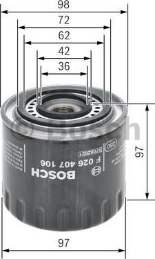 BOSCH F 026 407 106 - Масляный фильтр unicars.by