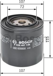 BOSCH F 026 407 136 - Масляный фильтр unicars.by