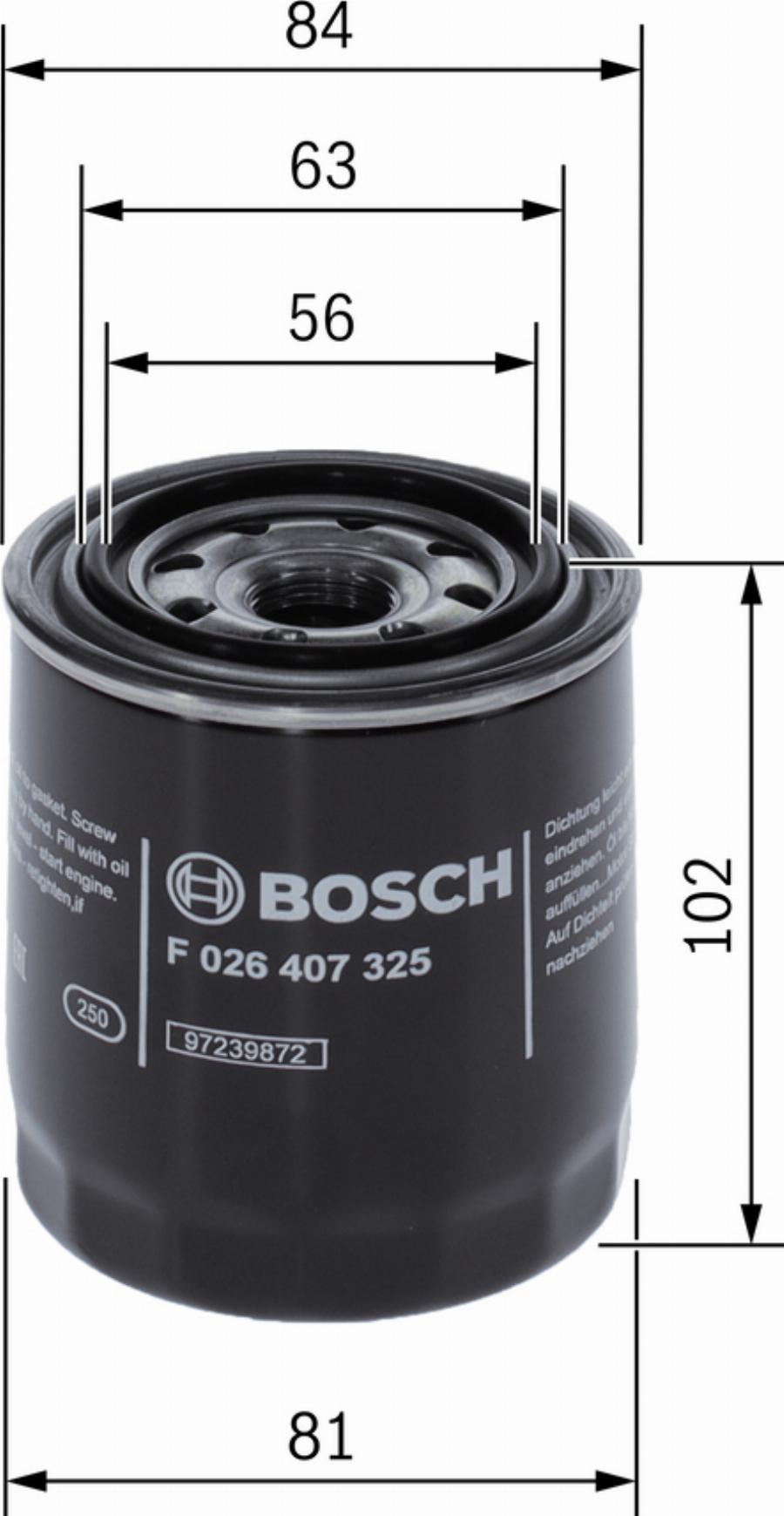 BOSCH F 026 407 325 - Масляный фильтр unicars.by