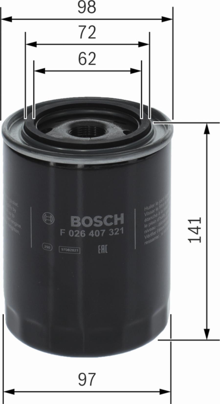 BOSCH F 026 407 321 - Масляный фильтр unicars.by