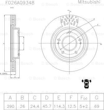 BOSCH F 026 A09 348 - Тормозной диск unicars.by