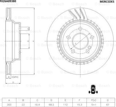 BOSCH F 026 A09 380 - Тормозной диск unicars.by