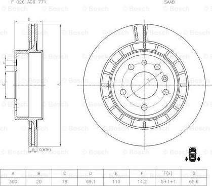 BOSCH F 026 A06 771 - Тормозной диск unicars.by