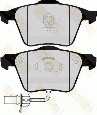 Brake Engineering PA1620 - Тормозные колодки, дисковые, комплект unicars.by