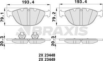 Braxis AA0445 - Тормозные колодки, дисковые, комплект unicars.by