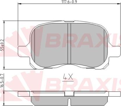 Braxis AA0632 - Тормозные колодки, дисковые, комплект unicars.by