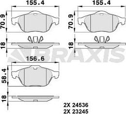 Braxis AA0092 - Тормозные колодки, дисковые, комплект unicars.by