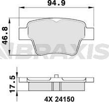 Braxis AA0048 - Тормозные колодки, дисковые, комплект unicars.by