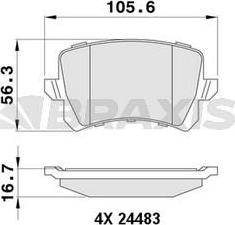 Braxis AA0050 - Тормозные колодки, дисковые, комплект unicars.by