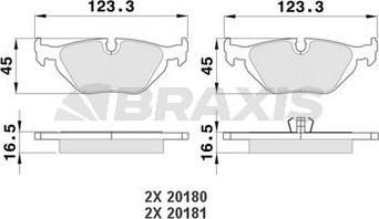 Braxis AA0082 - Тормозные колодки, дисковые, комплект unicars.by