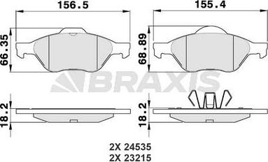 Braxis AA0026 - Тормозные колодки, дисковые, комплект unicars.by