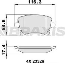 Braxis AA0145 - Тормозные колодки, дисковые, комплект unicars.by